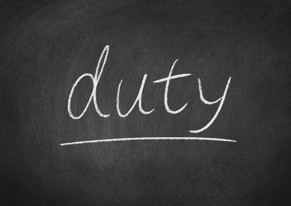 Duty Concept Word Blackboard Background — Stock Photo, Image