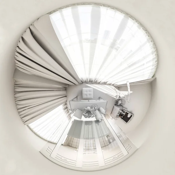 3d rend 360 panorama sans couture de la chambre — Photo