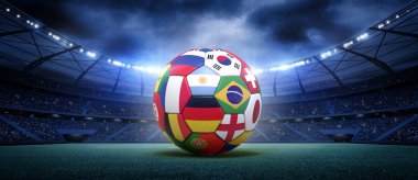 Stadyumda futbol topu
