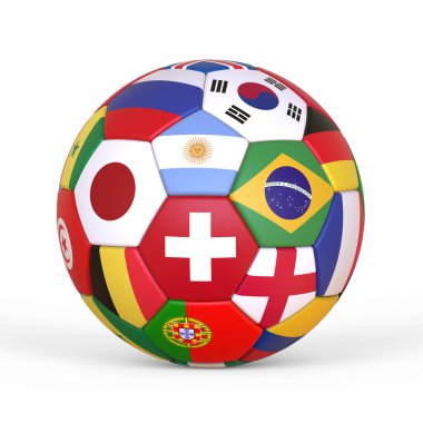 Hayali futbol topu futbol topu modellenmiş ve render.