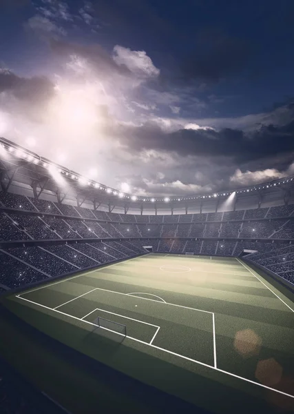 Estadio Estadio Fútbol Imaginario Está Modelado Renderizado — Foto de Stock