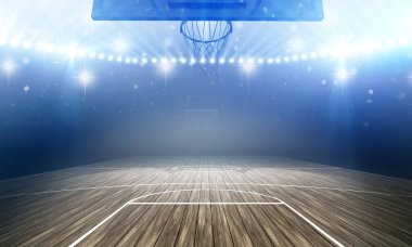 Basketbol Arena. Hayali basketbol arena modellenmiş ve render.