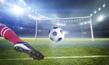 Futbol oyuncu stadyum top başladı. Hayali stadyumun modellenmiş ve render.