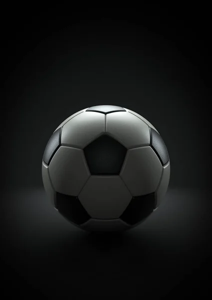 Soccer Ball Black Background Render — Stock Photo, Image