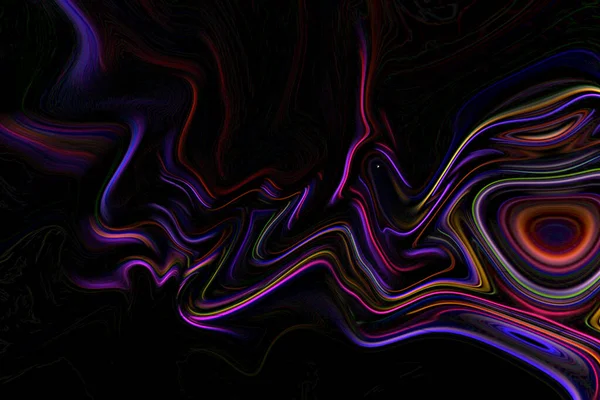 Лінія Кривої Руху Чорному Фоні Кольоровий Неоновий Абстрактний Фон — стокове фото