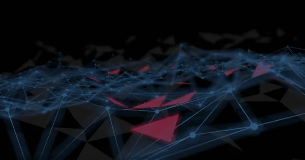 Digital Plexus Wave Triangulation Shape Abstract Polygon Background Computer Network — 스톡 사진