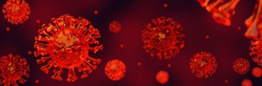 3D Coronavirus 2019-nCov ve Corona virüsleri mikroskop virüsünde tıbbi sağlık salgını gribi salgını.