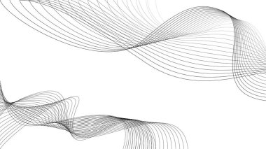 Soyut modern element siyah ve beyaz çizgi dalga arkaplanı