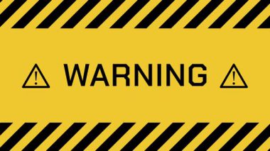 Uyarı mesajı, sarı ve siyah arkaplan