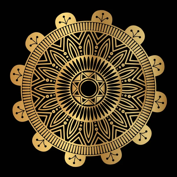 Ilustración Vectorial Mandala Oro — Vector de stock