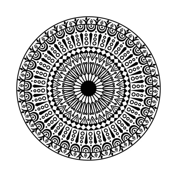 Vector Mandala Blanco Negro Ilustración — Vector de stock