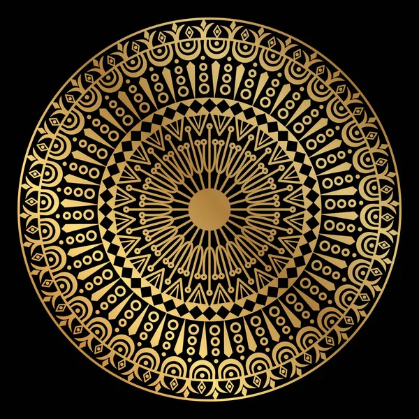 Ilustración Vectorial Mandala Oro — Vector de stock