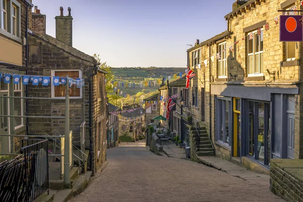 Haworth Villaggio Nella Worth Valley Yorkshire Regno Unito Era Casa — Foto Stock