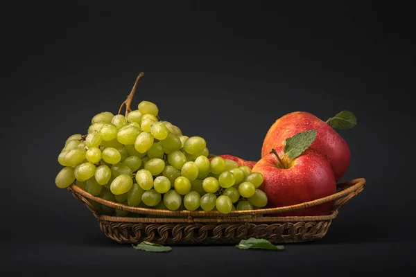 Tasty healthy food on dark background