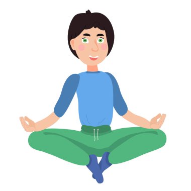 Yoga yapan bir adam. aktif yaşam tarzı. Ev meditasyonu ve fitness. Yoga günü. aktif yaşam tarzı. fitness ve esneme.