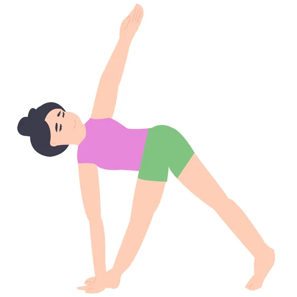 Asana Yoga Gleichgewicht Und Dehnung Yoga Allein Machen Harmonie Mädchen — Stockvektor