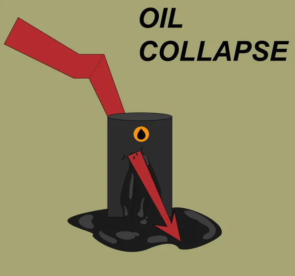 Collapse Oil Market Negative Cost International Economy Gas Fuel Oil — Stock Vector