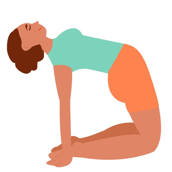 Ragazza Dalla Pelle Scura Pratica Yoga Facendo Yoga Solo Meditazione — Vettoriale Stock