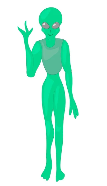 Dost canlısı uzaylı misafirperverliği. İyi uzaylı. Harika bir karakter. Maskot veya çıkartma