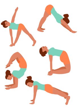 Yoga pozları. Spor yapan siyah bir kız. Asana yoga yapıyor. Denge ve esneme. Yogayı tek başıma yapıyorum. Uyum. Yoga yapan kız. etkin yaşam biçimi, uygunluk