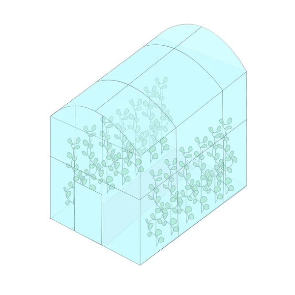 Tohumları olan bir sera. Bitkilerle seraların çizimi. Bahçe işleri konsepti. Yeni filizlenme mevsimi. Bahçıvanlık. Ülkede çalışmak