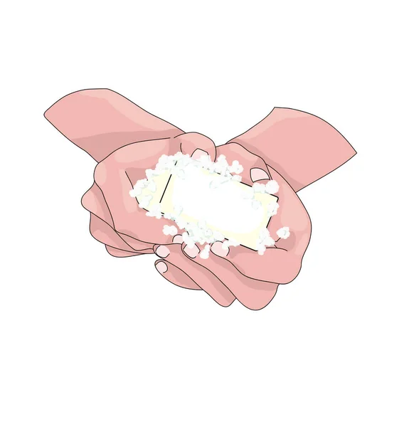 Resimler ellerini yıkar. El çizimi. El hijyeni. Sağlık hizmeti. vücut temizliği