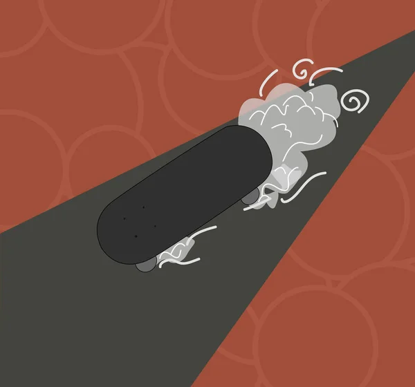 Kaykay hareket halinde. konsept sanat. Baskı için kaykaylı bir resim. Kağıt ve giysi baskısı. Dekorasyon için resim