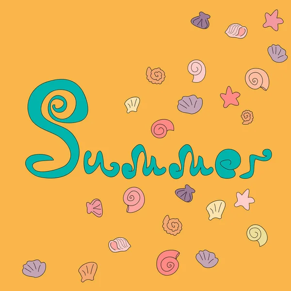 Yaz mevsimi deseni, sarı arka plan ve plaj şeyleri. El yazmaları ve kovan süslemeleri. Duvar kağıdı, giysi ve kağıt üzerine baskı. Perdeler için baskı, çıkartmalar için baskı. dekorasyon