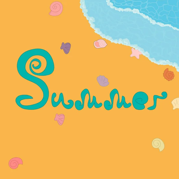 Deniz düzeninde yaz tatili. El çekme ve el yazması. Duvar kağıdı, giysi ve kağıt üzerine baskı. Perdeler için baskı, çıkartmalar için baskı. dekorasyon