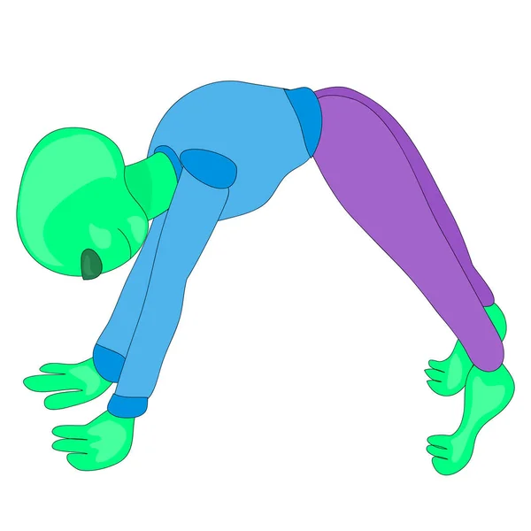 Uzaylı yoga yapıyor. UFO günü. Yoga günü. Herkes için yoga. Uluslararası Yoga Günü. Uluslararası UFO Günü. Çocuklar için oyuncak. Maskot ve çıkartmalar