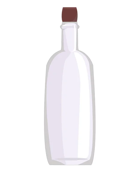 Glasflaska Alkoholdrycker Vintillverkning Klart Glas Behållare För Vätska Tom Genomskinlig — Stock vektor