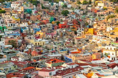 Vista de altura d ella ciudad de Guanajuato, Meksika
