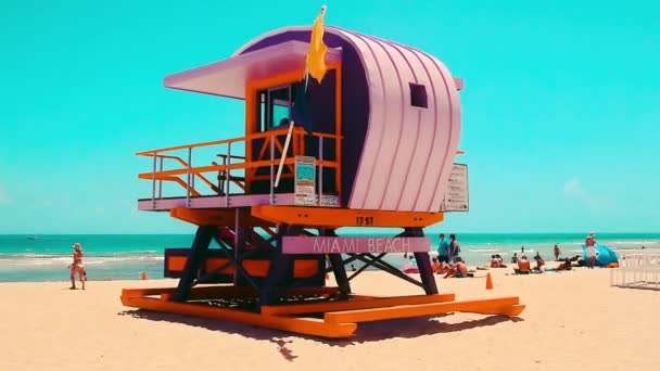 Miami Beach Florida Eua Maio 2019 View Pink Coloured Bay — Vídeo de Stock