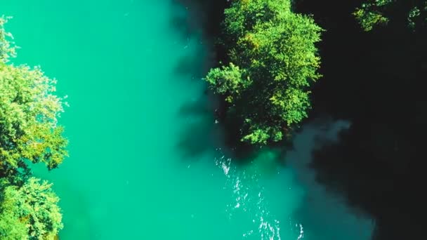 Bosna Hersek Teki Neretva Nehri Nin Kristal Yeşil Rengi Yeşil — Stok video