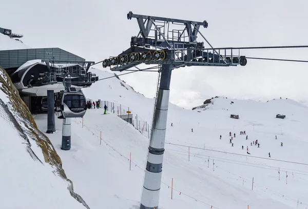 Kaprun Austria Gennaio 2016 Nuovo Moderno Impianto Risalita Sulla Cima — Foto Stock