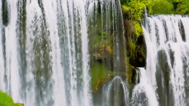 Bosna Hersek Jajce Kentindeki Pliva Nehrinde Büyük Şelale — Stok video