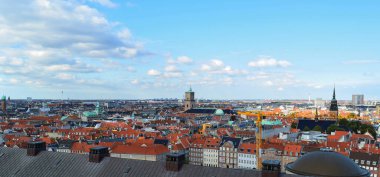 COPENHAGEN, DENMARK, 10 Ekim 2015: Kopenhag, Danimarka 'nın çatılarının manzarası.
