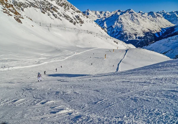 Austrian Alps Mountain Peaks Covered Snow Winter Time — Stock Photo, Image