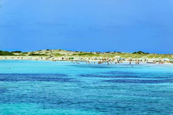 Formentera Espanha Julho 2018 Pessoas Estão Tomando Banho Mar Durante — Fotografia de Stock