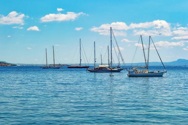 Magaluf Spain July 2016 Yachts Magaluf Bay Magaluf Mallorca Spain — Stock Photo, Image