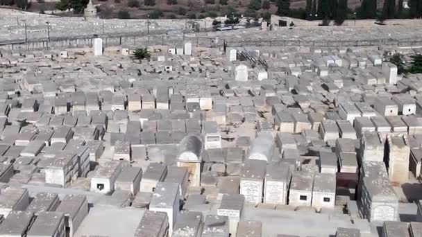Jerusalem Israel Octubre 2018 Vista Panorámica Del Antiguo Cementerio Judío — Vídeos de Stock