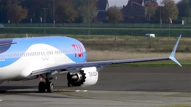 Charleroi Beligium November 2018 Tui Airlines Belgian Boeing 737 Max — 비디오