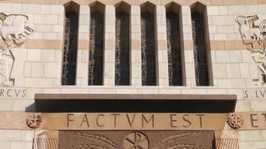 NAZARETH, ISRAEL, Ekim 04 2018: The Church of the Annunciation also called the Basilica of Annunciation in Nazareth, Israel.