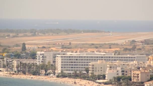 Ibiza Spanje Juli 2018 Uitzicht Vanaf Fort Eivissa Terwijl Een — Stockvideo