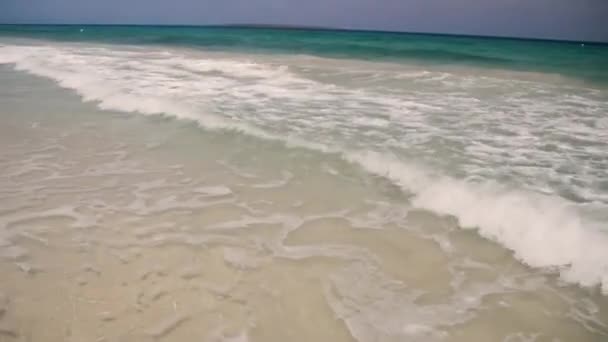 Wellen Sandstrand Von Formentera Spanien — Stockvideo