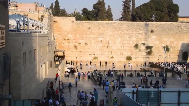 Jerusalem Israel Październik 2018 Popołudniowa Scena Ściany Płaczu Jerozolimie Izrael — Wideo stockowe