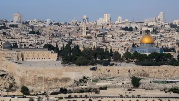 Panoramiczny Widok Stare Miasto Jerozolima Jerozolimie Izrael — Wideo stockowe