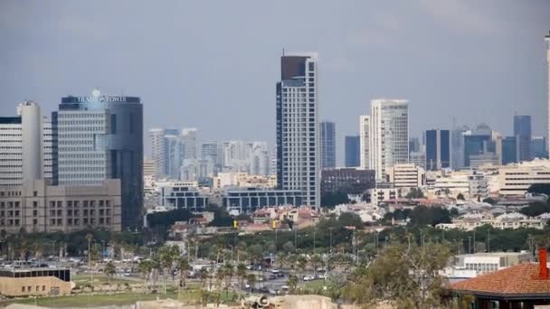 Tel Aviv Israele Ottobre 2018 Vista Panoramica Sullo Skyline Tel — Video Stock