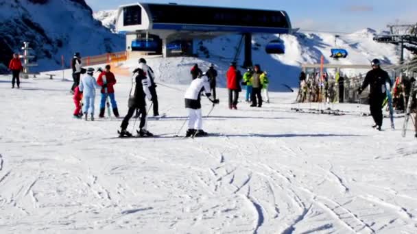 Nassfeld Autriche Janvier 2019 Une Scène Sommet Des Pistes Ski — Video