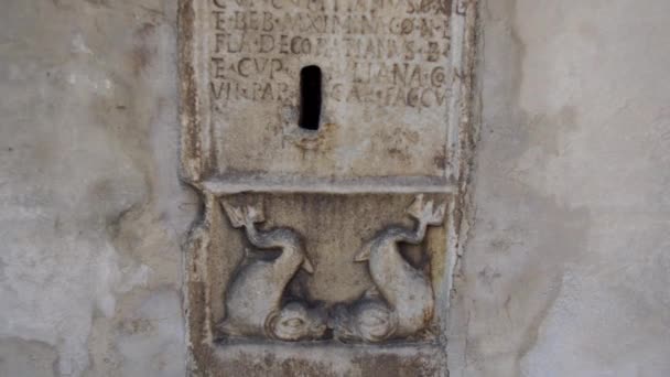 Celje Slovenia January 2019 Medieval Monument Outer Wall Maximilian Church — 图库视频影像